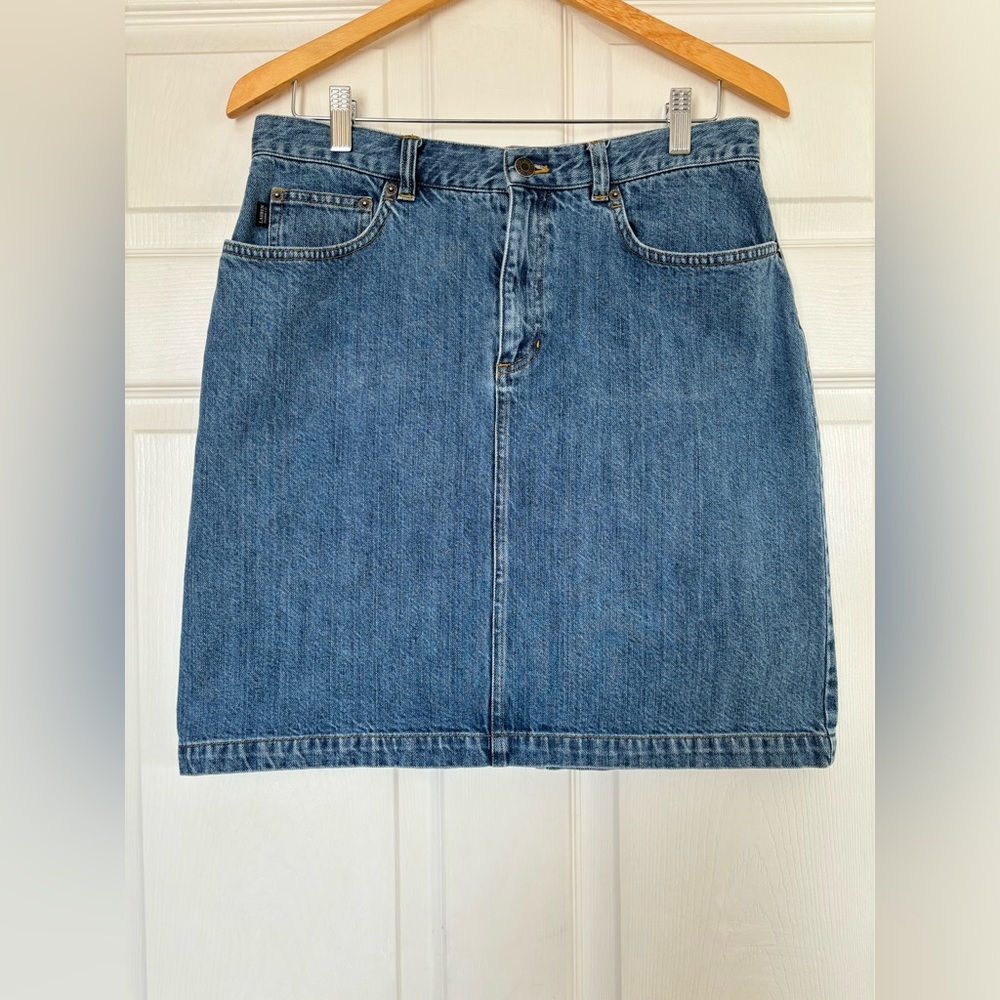 Vintage Ralph Lauren Denim Skirt Lauren Jeans Co. Front Slit Size 10